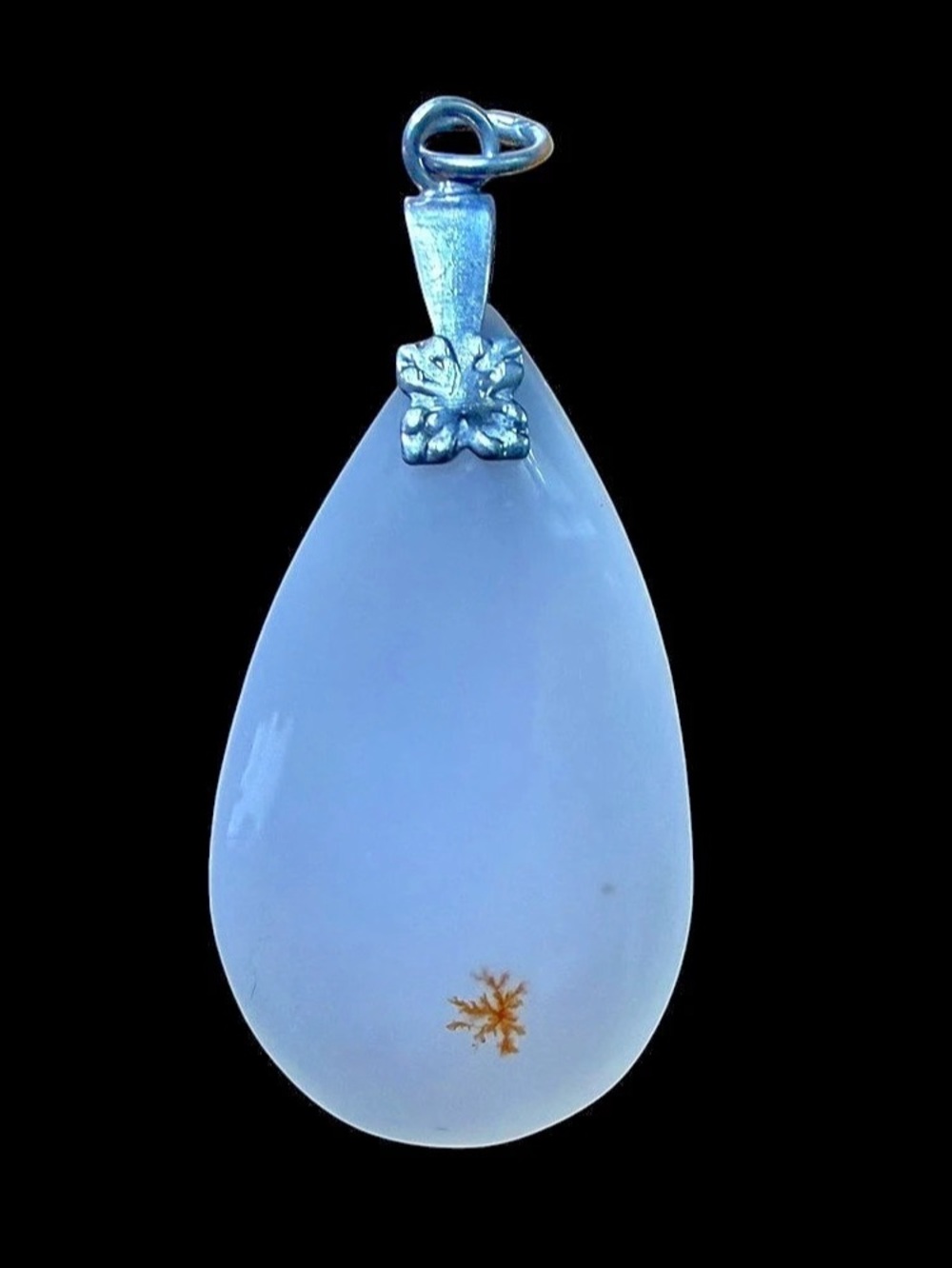 Artisan Natural Dendritic Agate Teardrop Pendant ✨ Beautiful Gift!